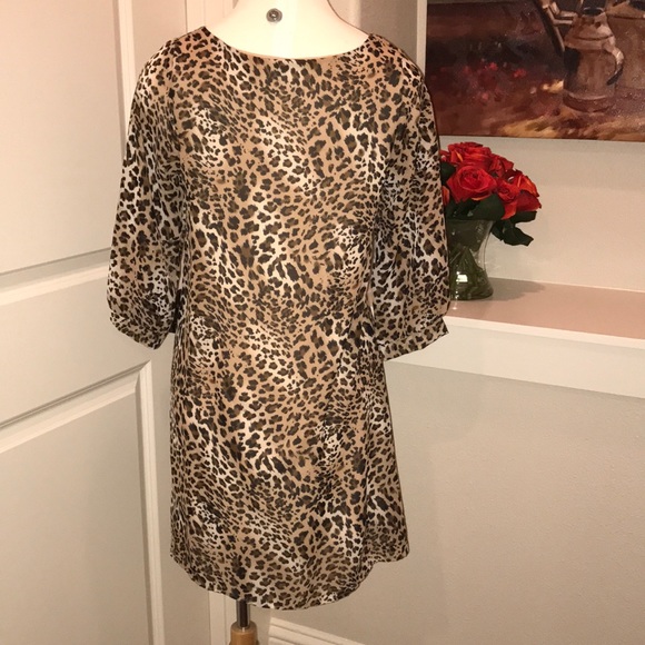 Coin sheer Dress, leopard print, size Medium - Picture 6 of 6
